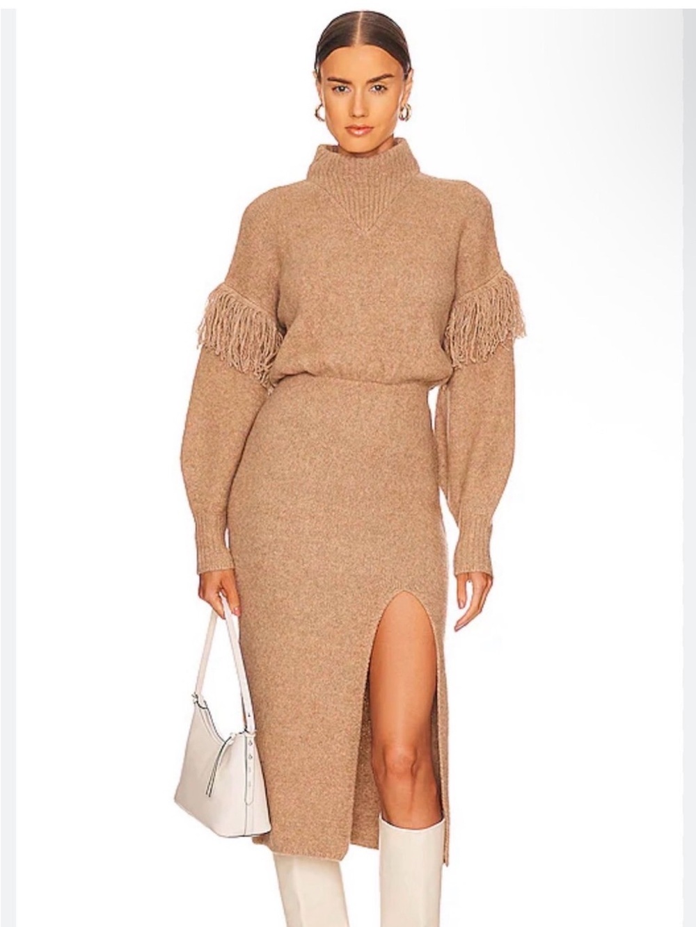Saylor Angelle scrunch neck long sleeve sweaterdress